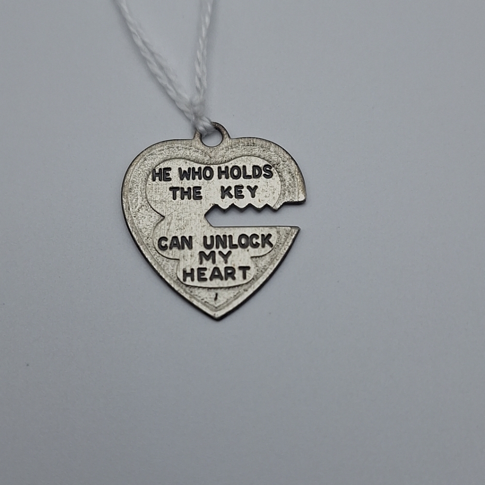 Vintage Sterling Silver 925 Heart Pendant Charm 2.67g 1" - Picture 5 of 6